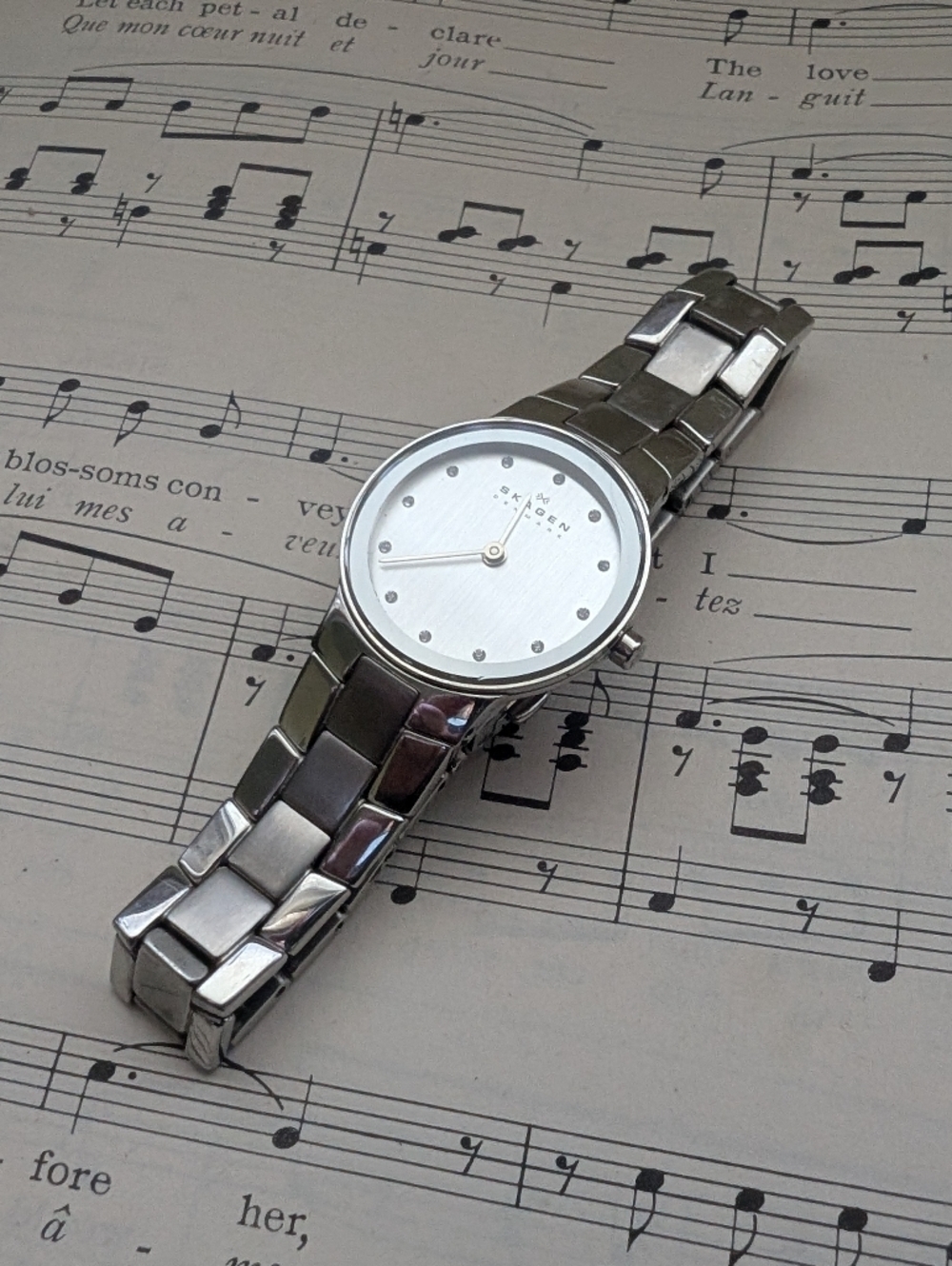 Skagen Silver Stainless Steel Women's Minimal Bracelet Watch